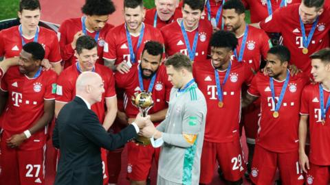 Bayern Munich with trophy