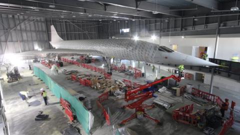 The new home of Concorde 216 is a World War I aircraft hangar at Filton airfield