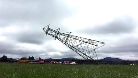 Pylon toppled near Aviemore