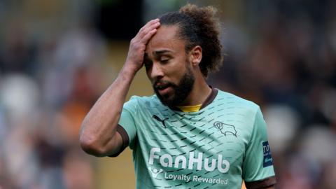 Marcus Harness playing for Derby County