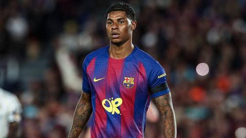 Marcus Rashford while on loan at Barcelona