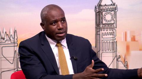 David Lammy gestures with his hands