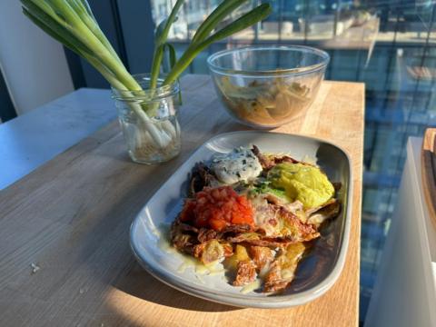 Briony's potato peel nachos