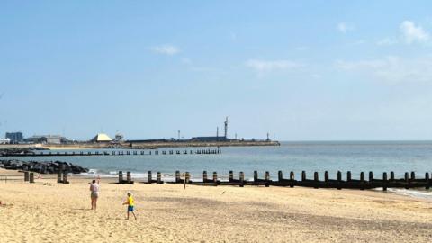 A photo of blue sunny skies in Lowestoft, Suffolk