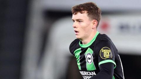 Jacob Slater in action for Brighton in the EFL Trophy