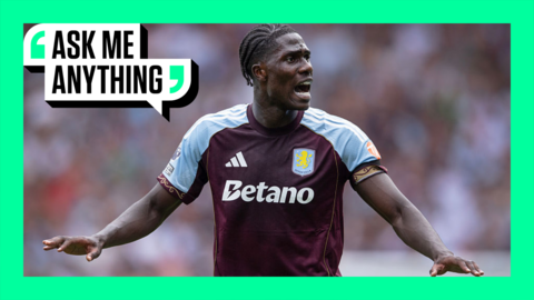 Aston Villa's Amadou Onana with an Ask Me Anything border around him