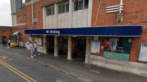 A Google map image of Woking train station in Surrey.