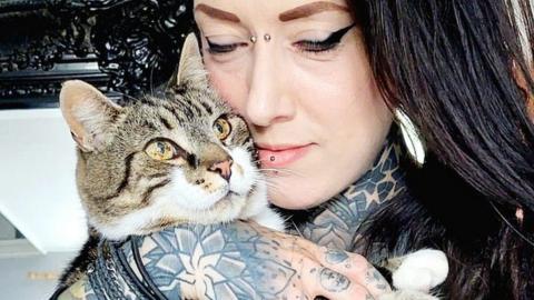 Ruth Orme with Ziggy the cat