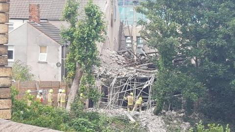 Building collapse Cardiff