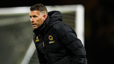 Rob Edwards at Wolves training