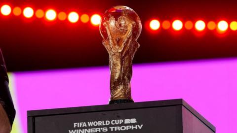FIFA World Cup Winners Trophy onstage at the 2025 Global Citizen Festival held at Central Park on September 27, 2025 in New York