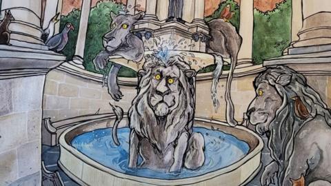 Jack Skivens illustration - lions and lioness