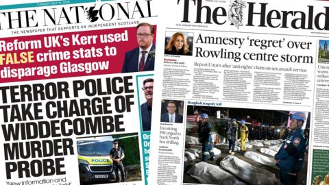 National and Herald front pages
