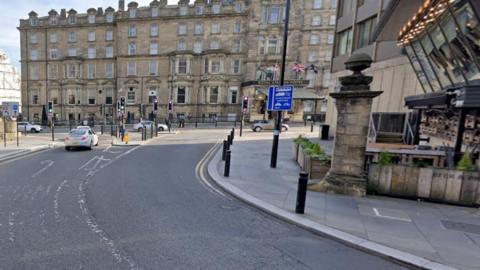 Bus lane at Westgate Road onto Neville Street