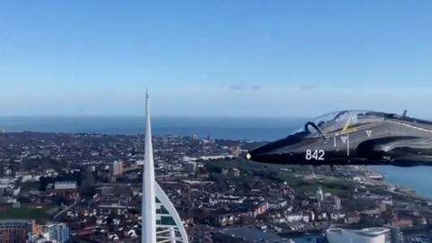 Hawk jet over Portsmouth