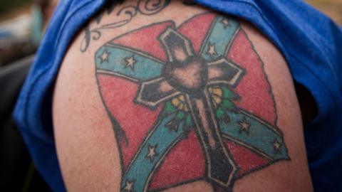 Tattoo of Confederate flag