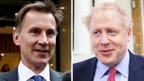 Composite of Jeremy Hunt and Boris Johnson