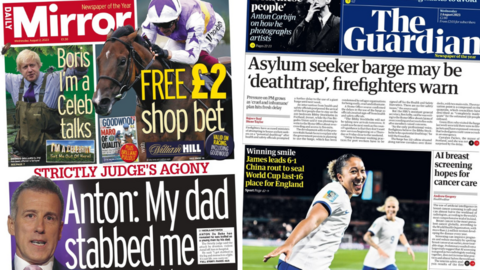 Daily Mirror and Guardian front pages