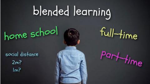 boy looking at a chalk board