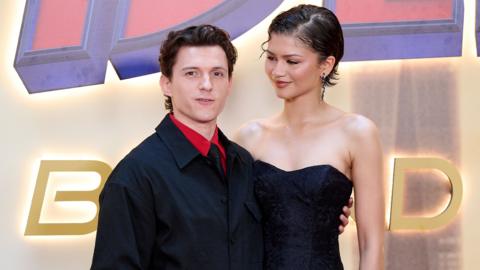 Tom Holland and Zendaya attend the Spider-Man: Brand New Day photocall at the Four Seasons Hotel on June 15, 2026 in Madrid, Spain