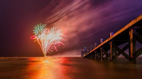 Fireworks light up the sky as they are launched at Southend Seafront at a previous event in 2019