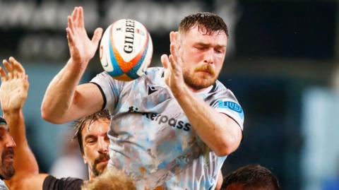 James Ratti in possession for Ospreys
