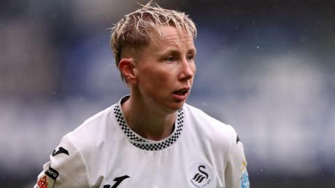 Stacey John in action for Swansea this season 