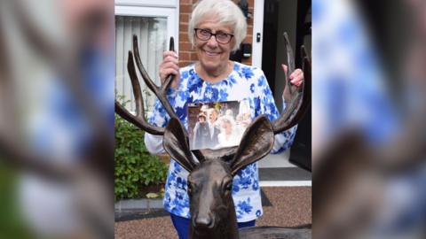 Dorothy Pinkett with her stag