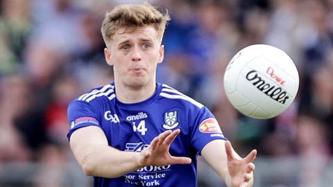 Karl Gallagher in action for Monaghan