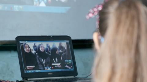 Students from Oaklands School spoke with a school in Syria on Skype