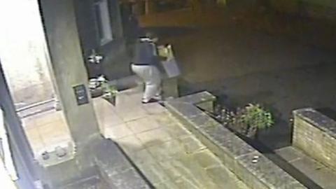 CCTV captures Connor Gibson disposing of items in a bin