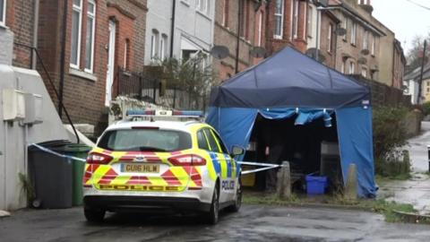 Police cordon in Hollington Old Lane