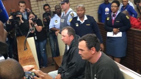 Theo Martins (L) and Willem Oosthuizen in court in Nov 2016