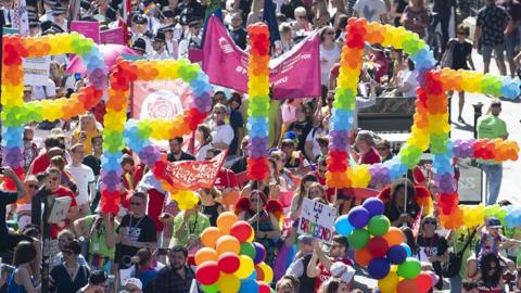 Parade with Pride balloons