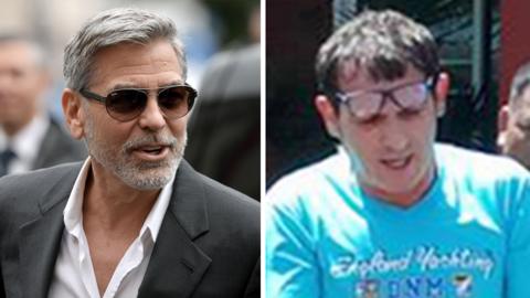 US actor George Clooney (L) and alleged Italian fraudster Francesco Galdelli