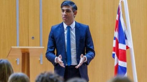 Rishi Sunak addresses pupils at Jewish school in north London