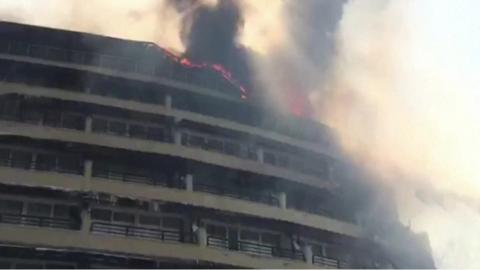 Hotel on fire in south west Turkey