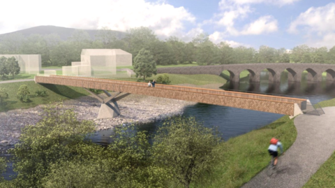 Proposed new footbridge over the River Usk at Abergavenny