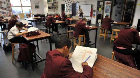 Schoolchildren in a classroom