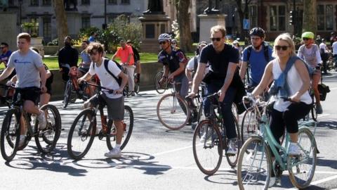 Cyclists in London