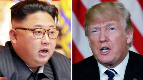 Composite image of Kim Jong-un and Donald Trump