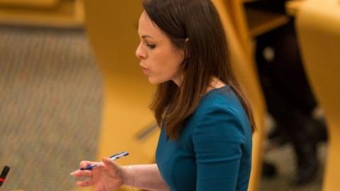 Finance Secretary Kate Forbes as she delivers the Scottish Budget to the Scottish Parliament