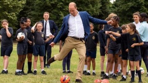 Prince William scores a goal