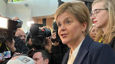 Nicola Sturgeon arrives at the conference