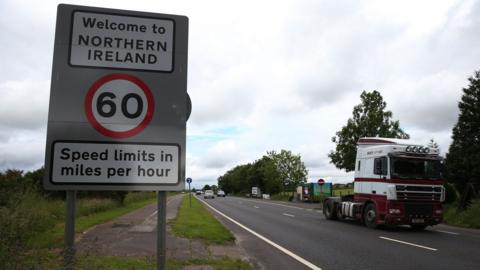 Sign at the Northern Ireland border