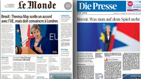 Newspaper front pages