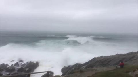 waves break off headland