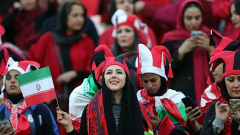 Female Persepolis fans at Azadi stadium - 10 November