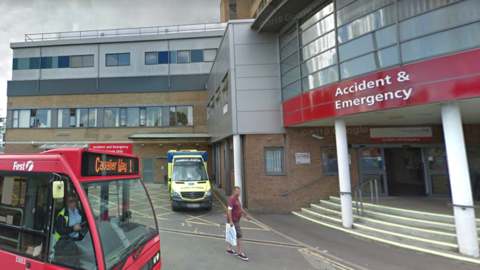 The main accident and emergency entrance at Yeovil District Hospital