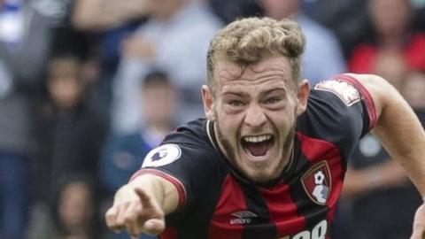 Bournemouth midfielder Ryan Fraser celebrates scoring against Cardiff City